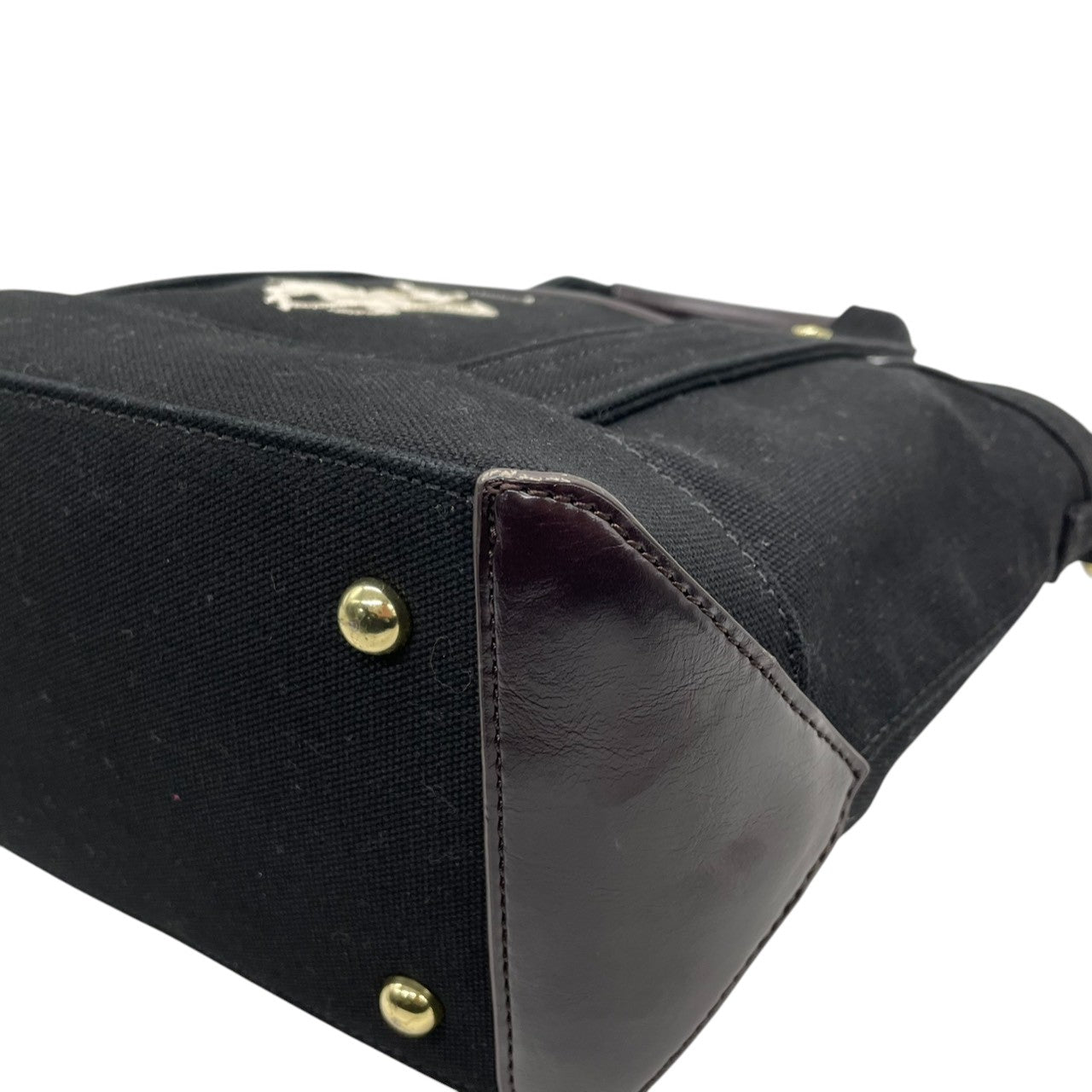 【美品】ビバリーヒルズポロクラブ BEVERLY HILLS POLO CLUB トートバッグ ショルダーバッグ 2WAY 斜め掛け キャンバス レザー ブラック 黒 ポロ刺繍 軽量 マチ広 トラッド カジュアル 通学 通勤 レディース 鞄 カバン s68