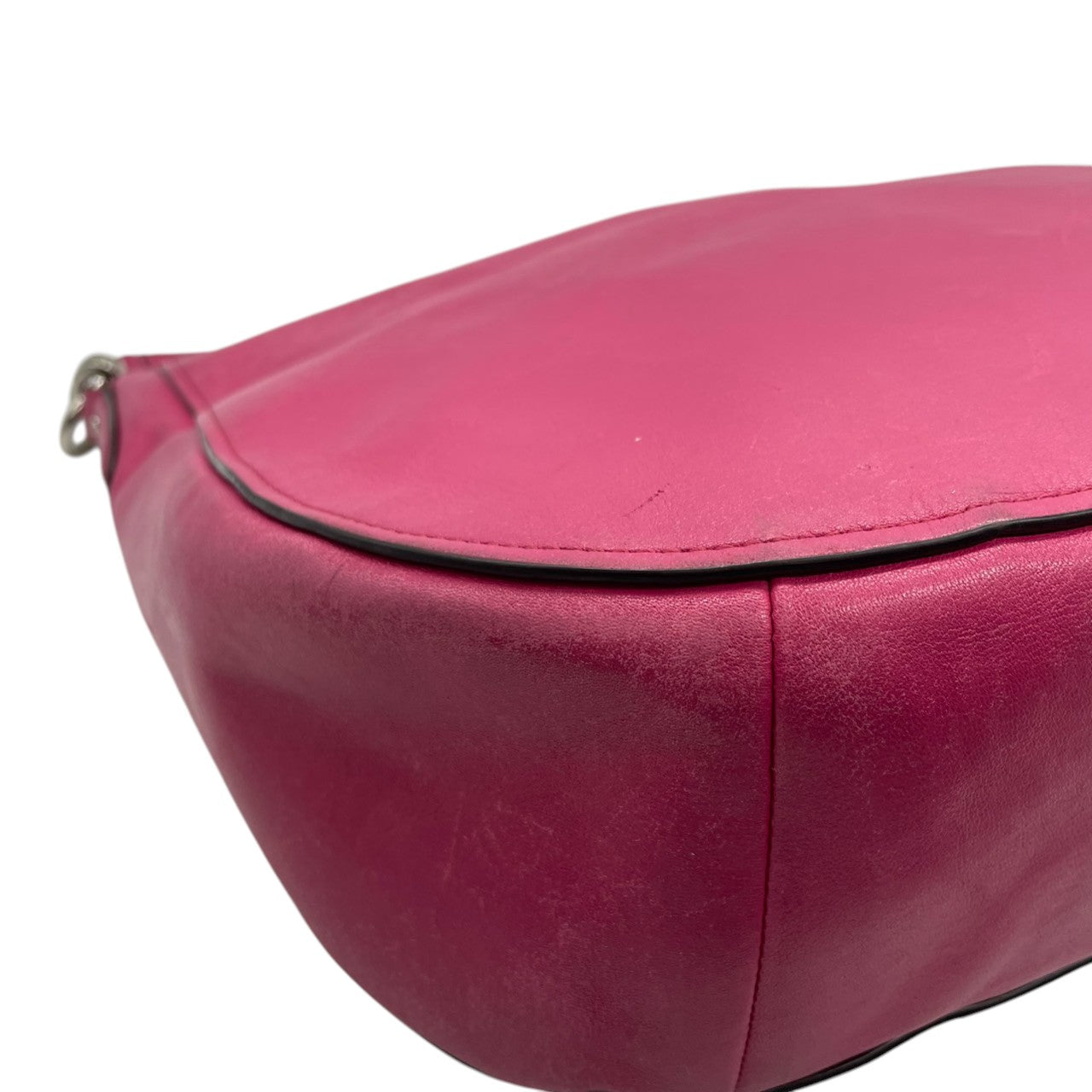【良品】コーチ COACH 2WAY ショルダーバッグ ホーボー 斜め掛け ワンショルダー レザー スエード 本革 ピンク 37755 チェーン シルバー金具 カジュアル 差し色 軽量 デイリー レディース 鞄 カバン s67