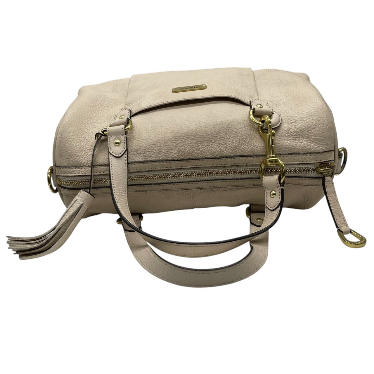 【良品】コーチ COACH レガシー レザー 2WAY ミニボストン ハンドバッグ ショルダーバッグ 斜め掛け アイボリー 白 ゴールド金具 26121 タッセル フリンジ 軽量 カジュアル エレガント レディース 鞄 カバン s67