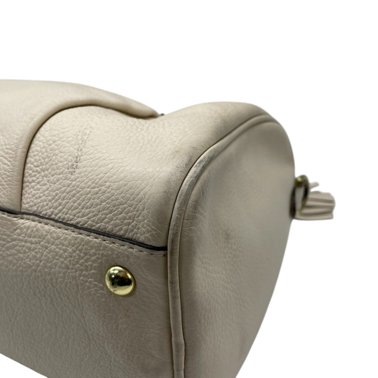 【良品】コーチ COACH レガシー レザー 2WAY ミニボストン ハンドバッグ ショルダーバッグ 斜め掛け アイボリー 白 ゴールド金具 26121 タッセル フリンジ 軽量 カジュアル エレガント レディース 鞄 カバン s67