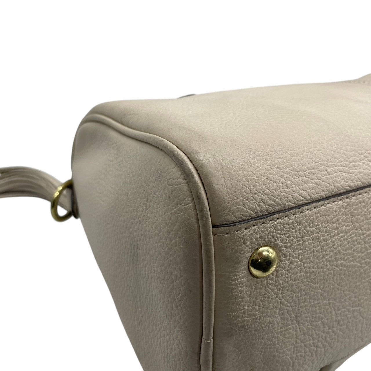 【良品】コーチ COACH レガシー レザー 2WAY ミニボストン ハンドバッグ ショルダーバッグ 斜め掛け アイボリー 白 ゴールド金具 26121 タッセル フリンジ 軽量 カジュアル エレガント レディース 鞄 カバン s67