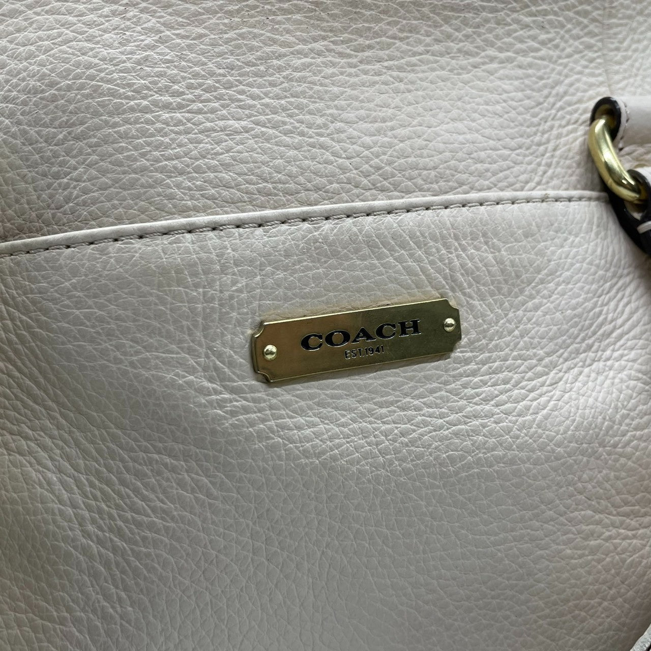 【良品】コーチ COACH レガシー レザー 2WAY ミニボストン ハンドバッグ ショルダーバッグ 斜め掛け アイボリー 白 ゴールド金具 26121 タッセル フリンジ 軽量 カジュアル エレガント レディース 鞄 カバン s67