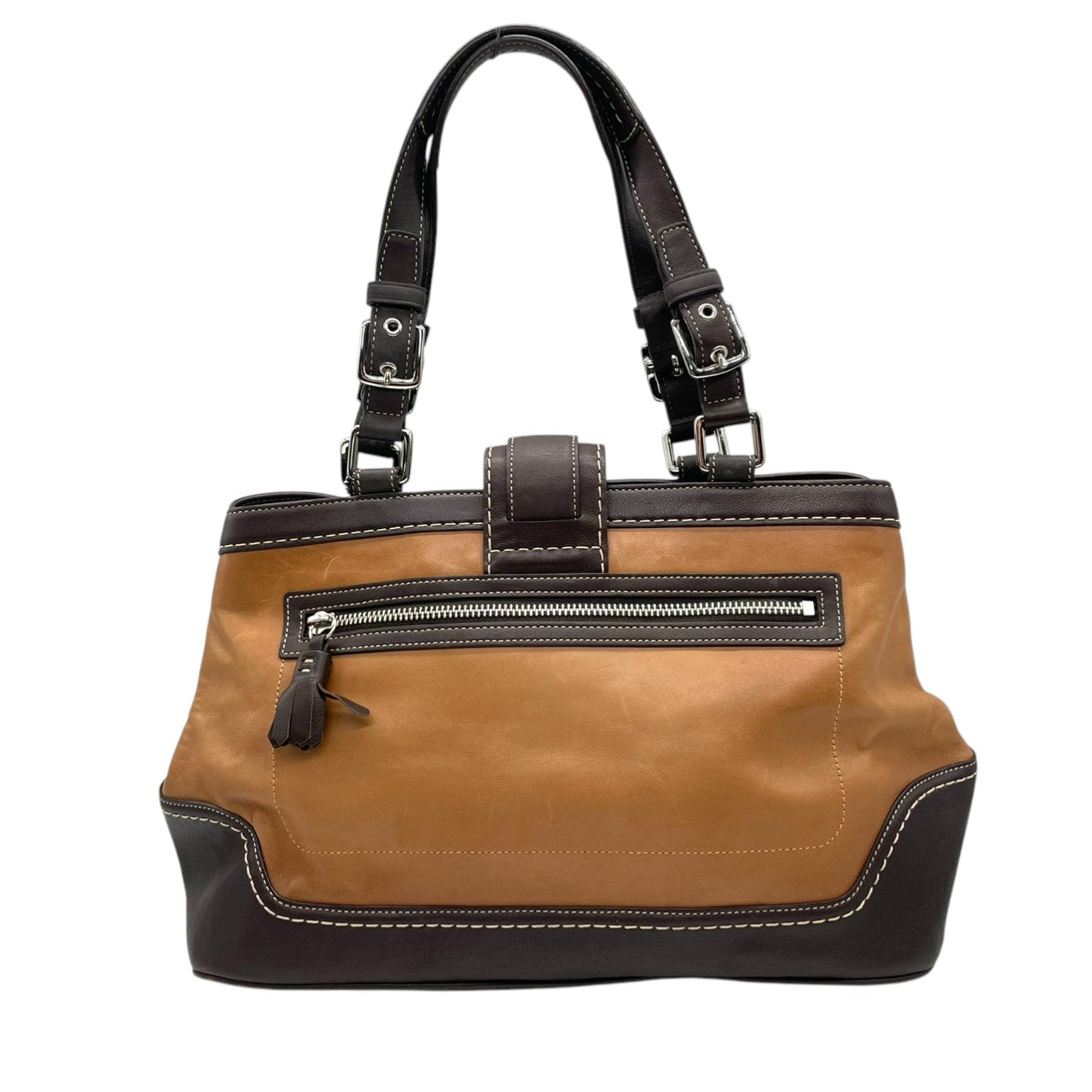 【良品】コーチ COACH ハンドバッグ レザー ベロア スエード ブラウン キャメル 茶色 ゴールド金具 ヴィンテージ風 シグネチャーロゴ ワンショルダーバッグ 肩掛けバッグ 鞄 希少デザイン お出かけ カジュアル 通勤 通学 レディース 状態良好 s72