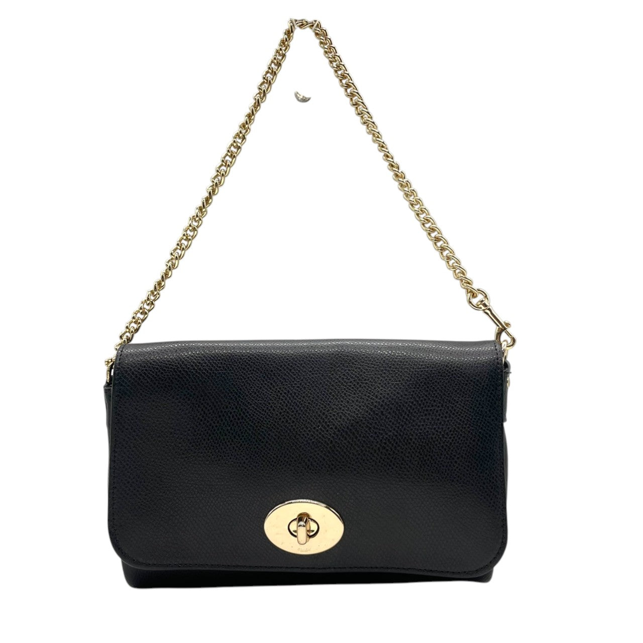 コーチ COACH ショルダーバッグ ハンドバッグ 2WAY レザー 本革 ブラック 黒 ゴールド 金具 ターンロック チェーンバッグ 斜め掛け可 ワンショルダー 自立可 ヴィンテージ エレガント 高級 希少 鞄 カバン 手提げ 肩掛け F34604 s72