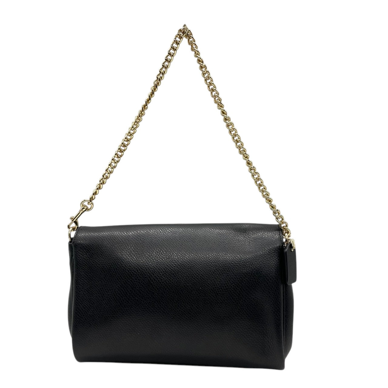 コーチ COACH ショルダーバッグ ハンドバッグ 2WAY レザー 本革 ブラック 黒 ゴールド 金具 ターンロック チェーンバッグ 斜め掛け可 ワンショルダー 自立可 ヴィンテージ エレガント 高級 希少 鞄 カバン 手提げ 肩掛け F34604 s72