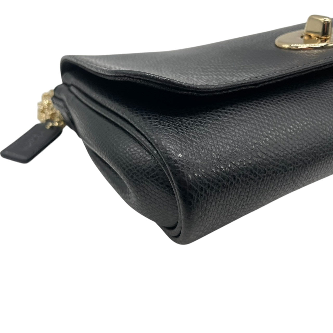 コーチ COACH ショルダーバッグ ハンドバッグ 2WAY レザー 本革 ブラック 黒 ゴールド 金具 ターンロック チェーンバッグ 斜め掛け可 ワンショルダー 自立可 ヴィンテージ エレガント 高級 希少 鞄 カバン 手提げ 肩掛け F34604 s72