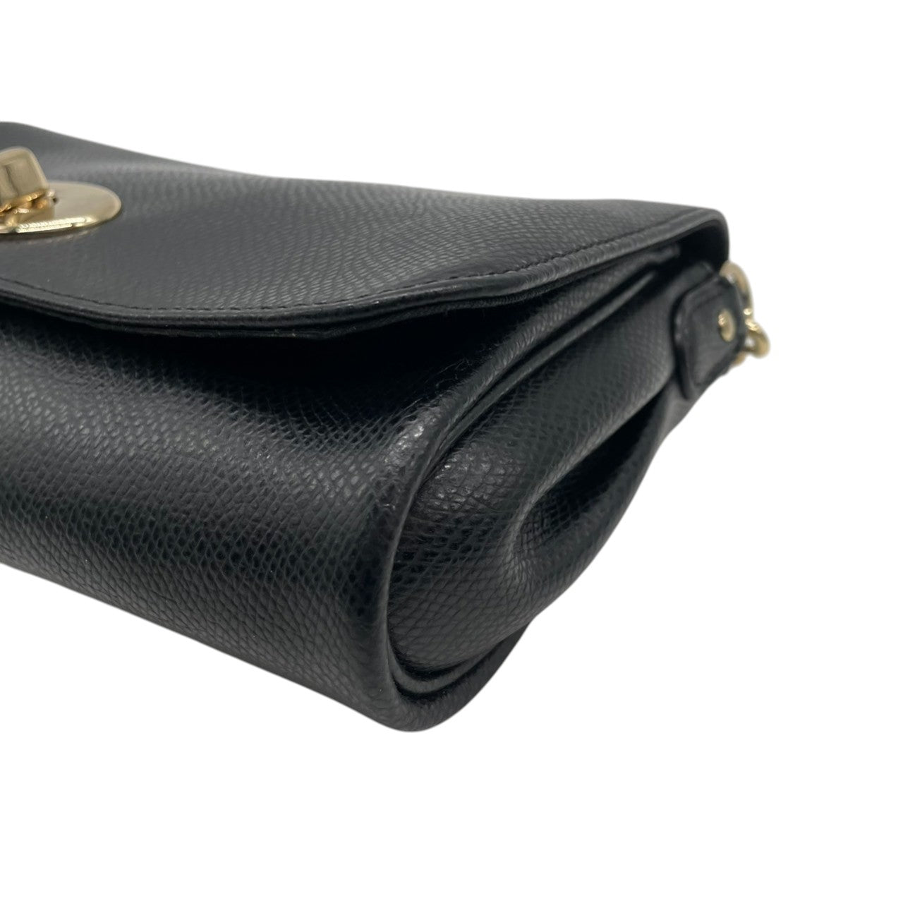 コーチ COACH ショルダーバッグ ハンドバッグ 2WAY レザー 本革 ブラック 黒 ゴールド 金具 ターンロック チェーンバッグ 斜め掛け可 ワンショルダー 自立可 ヴィンテージ エレガント 高級 希少 鞄 カバン 手提げ 肩掛け F34604 s72