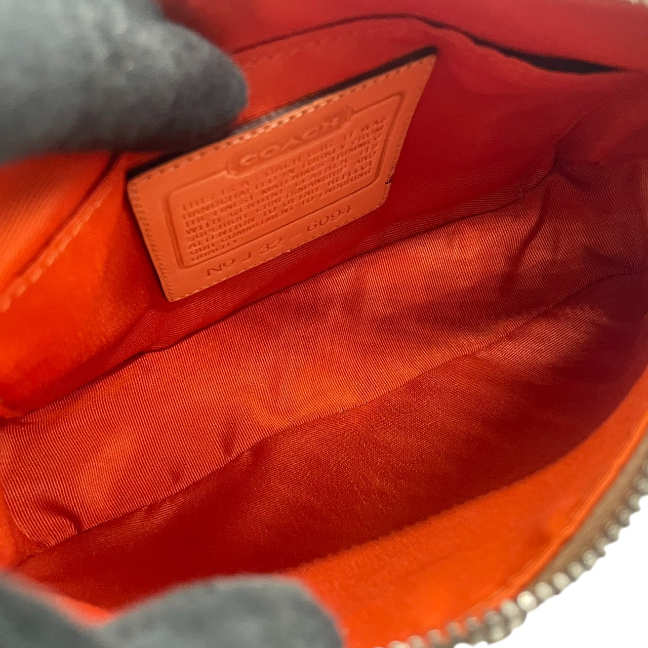 美品 コーチ COACH ハンドバッグ ワンショルダーバッグ シグネチャー キャンバス レザー ブラウン 茶色 ベージュ ゴールド 金具 自立可 クラシック エレガント ヴィンテージ 希少 レア お出かけ ポーチ ミニバッグ レディース 鞄 カバン s71