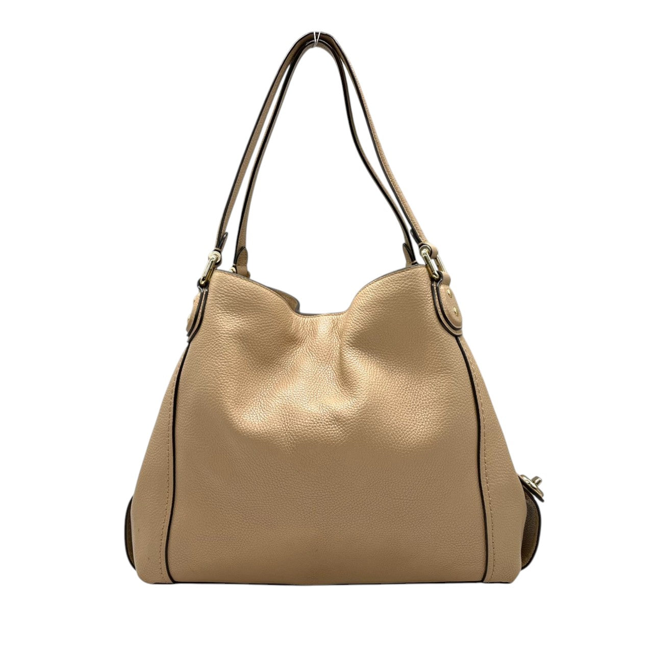 コーチ COACH トートバッグ ハンドバッグ レザー 本革 ベージュ ペブルドレザー ワンショルダー 肩掛け可 自立可 A4サイズ収納可 ビジネス 通勤 通学 カジュアル エレガント クラシック ターンロック ゴールド 金具 鞄 カバン 手提げ 美品 状態良好 希少 レア お出かけ 普段使い s70