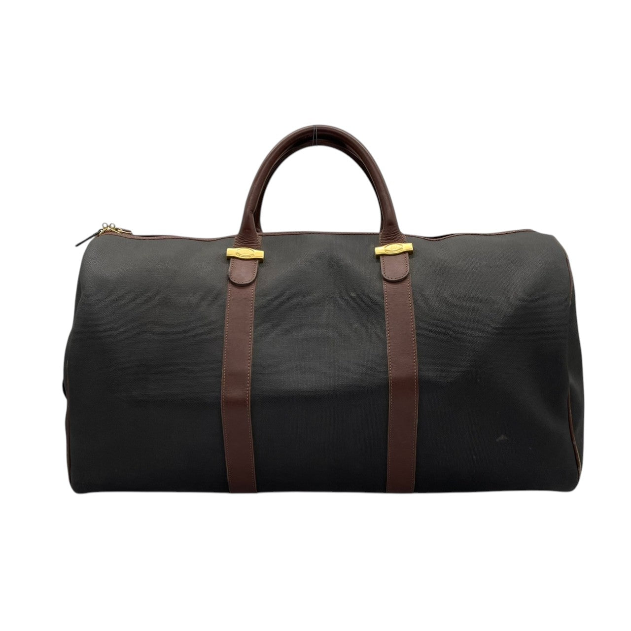 ダンヒル dunhill ボストンバッグ トラベルバッグ 旅行鞄 PVC レザー グレー ブラウン 茶色 ゴールド 金具 大容量 ヴィンテージ ビンテージ クラシック エレガント 自立可 出張 ゴルフ 帰省 55cm メンズ 紳士 鞄 カバン 状態良好 丈夫 定番 希少 レア 人気 モデル お洒落 上品 宿泊 s70