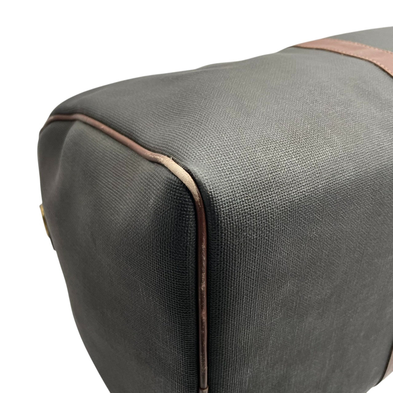 ダンヒル dunhill ボストンバッグ トラベルバッグ 旅行鞄 PVC レザー グレー ブラウン 茶色 ゴールド 金具 大容量 ヴィンテージ ビンテージ クラシック エレガント 自立可 出張 ゴルフ 帰省 55cm メンズ 紳士 鞄 カバン 状態良好 丈夫 定番 希少 レア 人気 モデル お洒落 上品 宿泊 s70