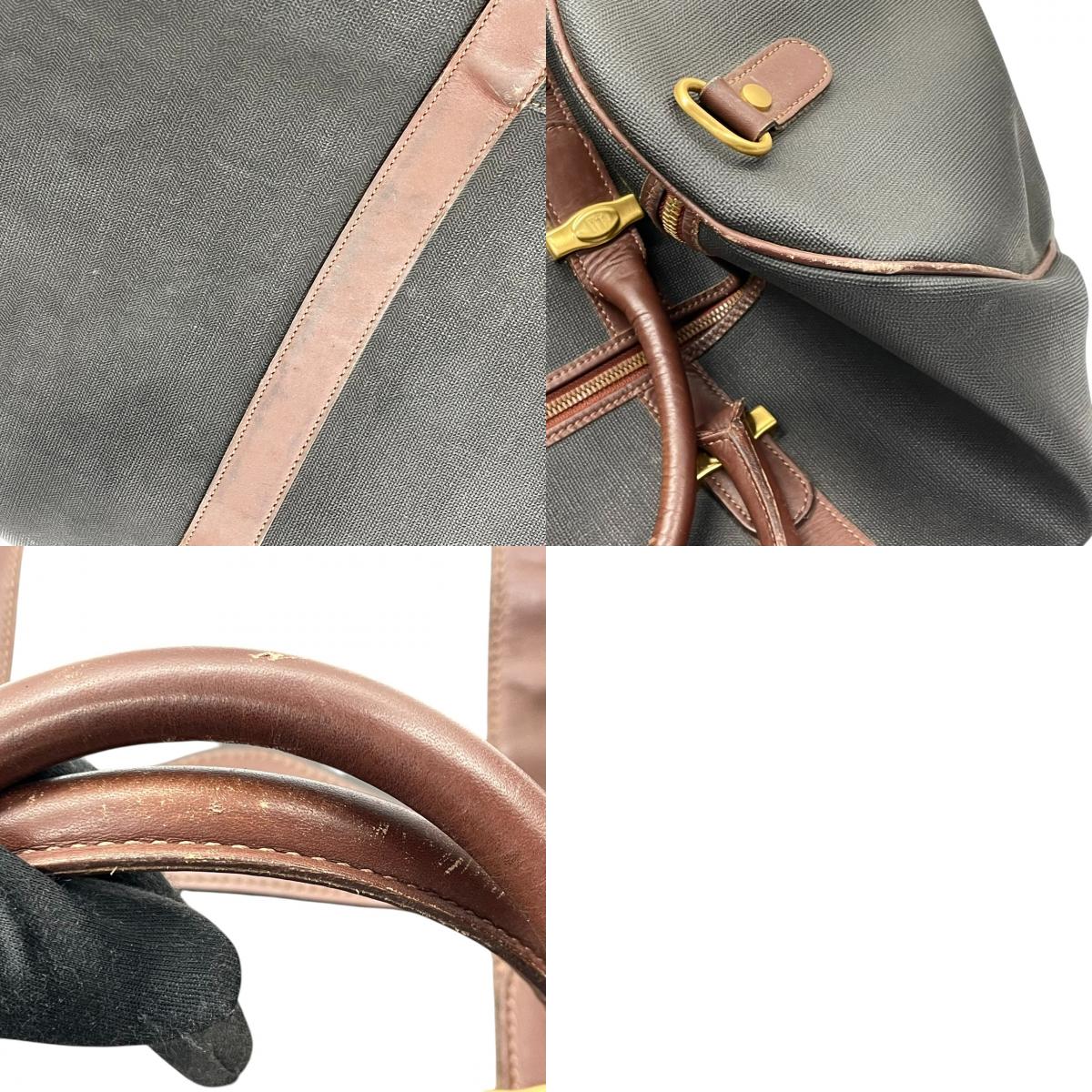 ダンヒル dunhill ボストンバッグ トラベルバッグ 旅行鞄 PVC レザー グレー ブラウン 茶色 ゴールド 金具 大容量 ヴィンテージ ビンテージ クラシック エレガント 自立可 出張 ゴルフ 帰省 55cm メンズ 紳士 鞄 カバン 状態良好 丈夫 定番 希少 レア 人気 モデル お洒落 上品 宿泊 s70
