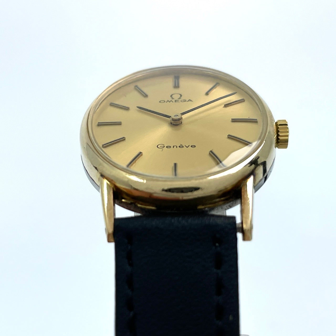 美品 OMEGA オメガ Geneve ジュネーヴ ヴィンテージ 腕時計 ゴールド オーバル 楕円 スイス製 レザーベルト アナログ アンティーク I6