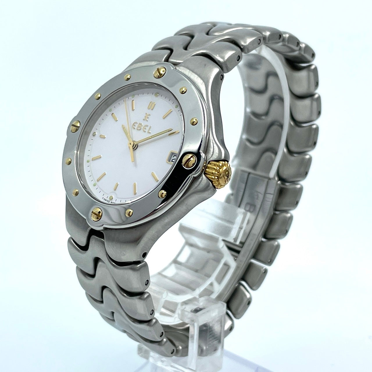 EBEL エベル Sportwave スポーツウェーブ Ref.E6187631 腕時計 ツートーン ゴールド 白文字盤 クォーツ デイト