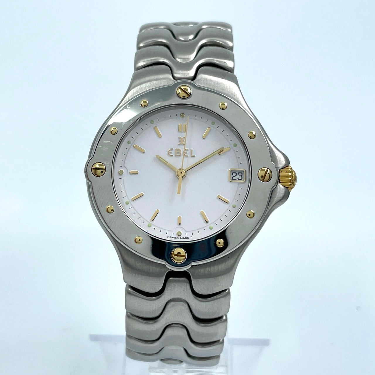 EBEL エベル Sportwave スポーツウェーブ Ref.E6187631 腕時計 ツートーン ゴールド 白文字盤 クォーツ デイト