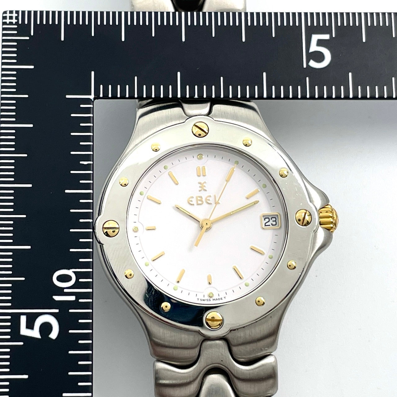 EBEL エベル Sportwave スポーツウェーブ Ref.E6187631 腕時計 ツートーン ゴールド 白文字盤 クォーツ デイト