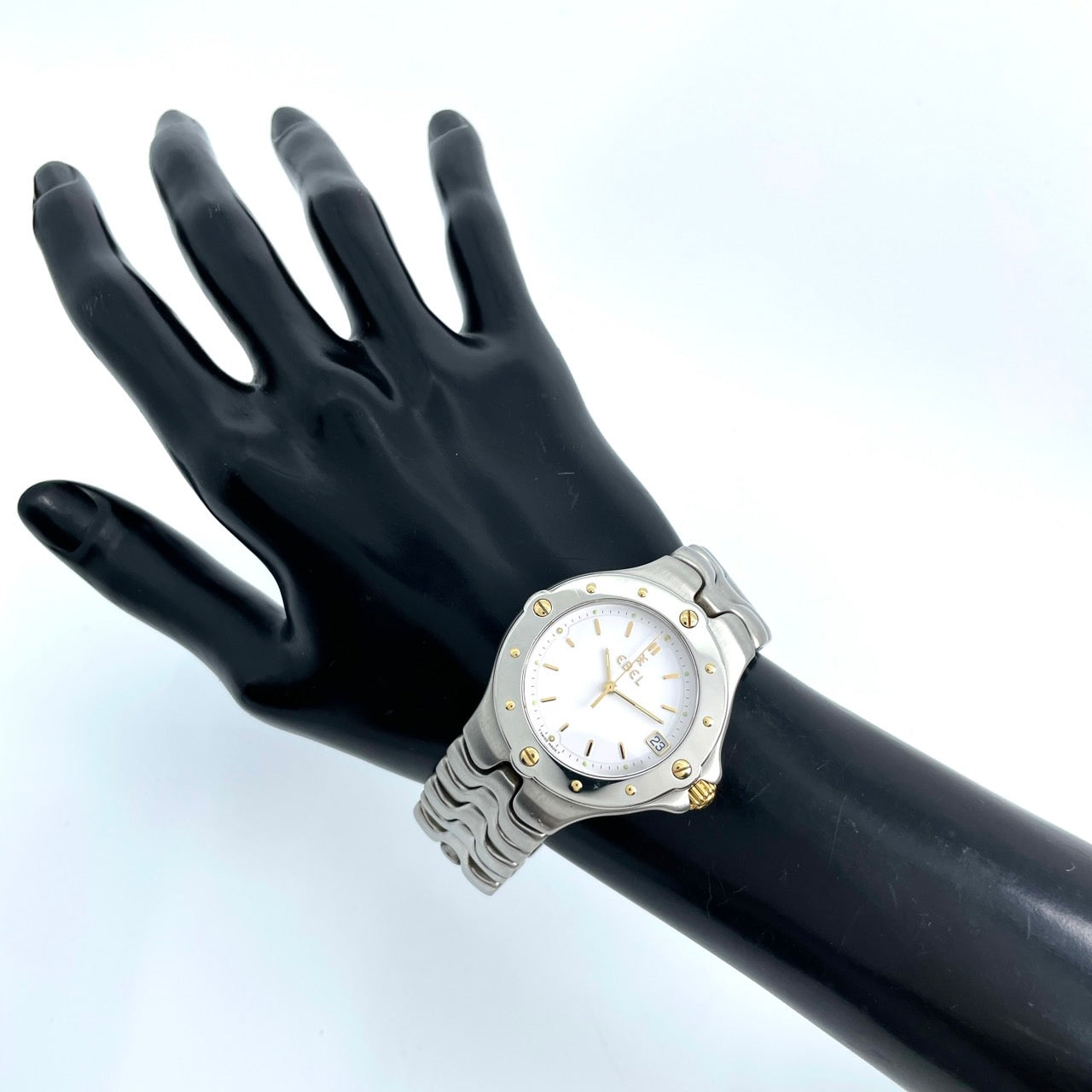 EBEL エベル Sportwave スポーツウェーブ Ref.E6187631 腕時計 ツートーン ゴールド 白文字盤 クォーツ デイト