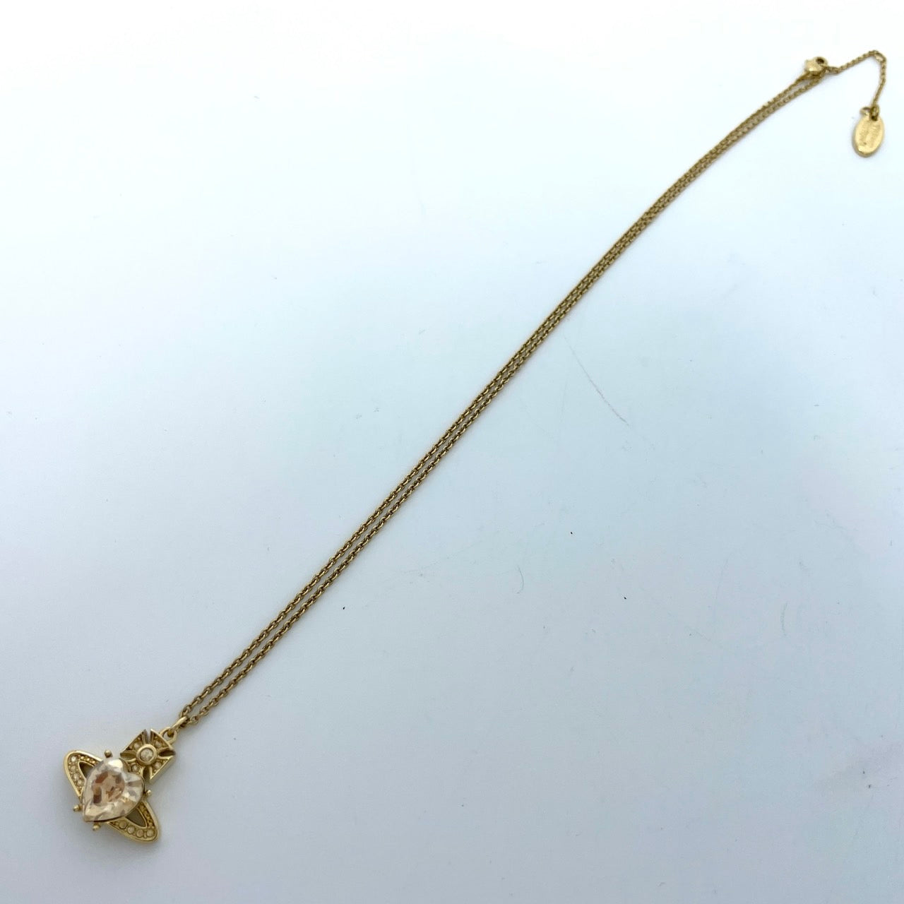 極美品 ヴィヴィアンウエストウッド オーブモチーフ ネックレス レディース ゴールドカラー クリスタル I6 Vivienne Westwood Orb Motif Necklace