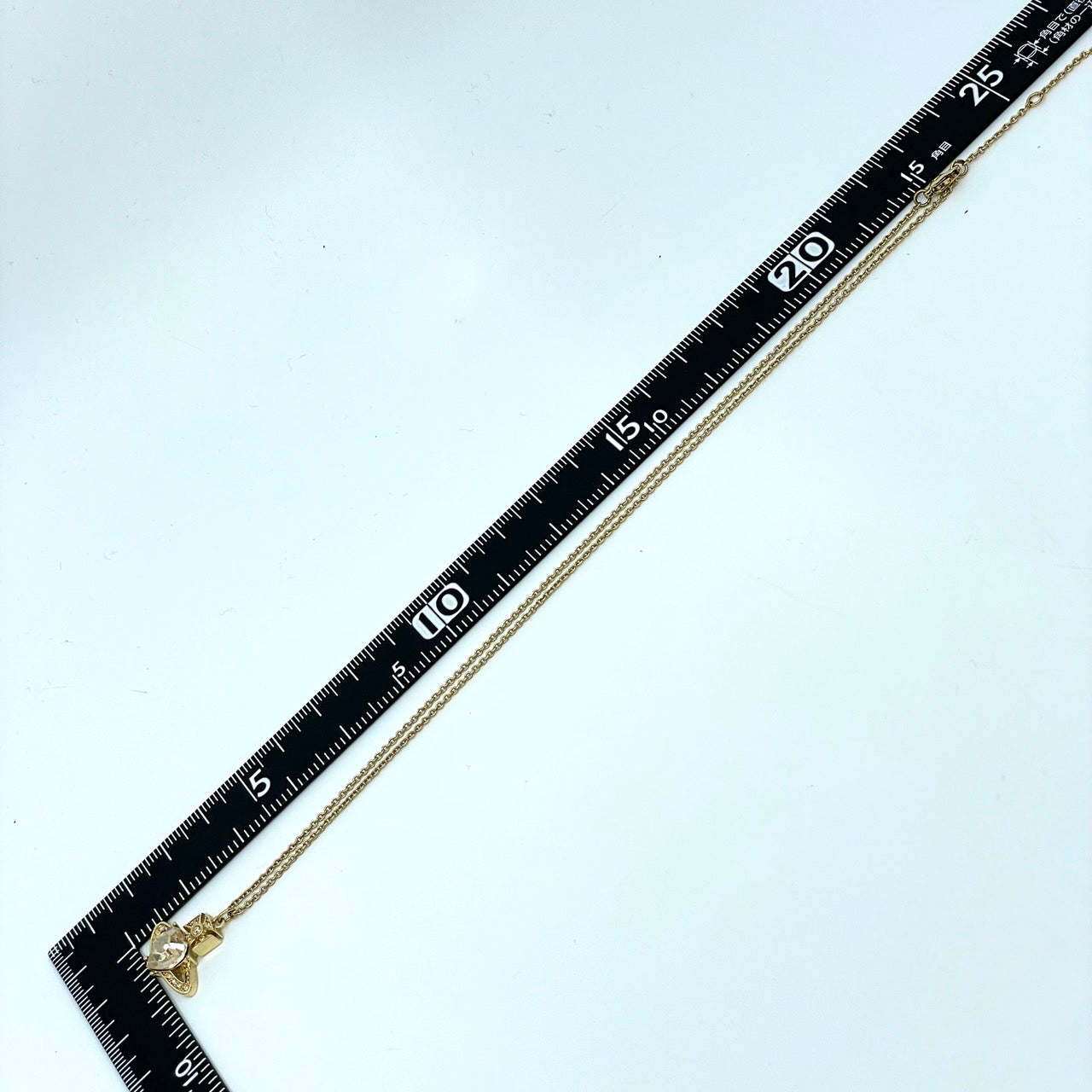 極美品 ヴィヴィアンウエストウッド オーブモチーフ ネックレス レディース ゴールドカラー クリスタル I6 Vivienne Westwood Orb Motif Necklace