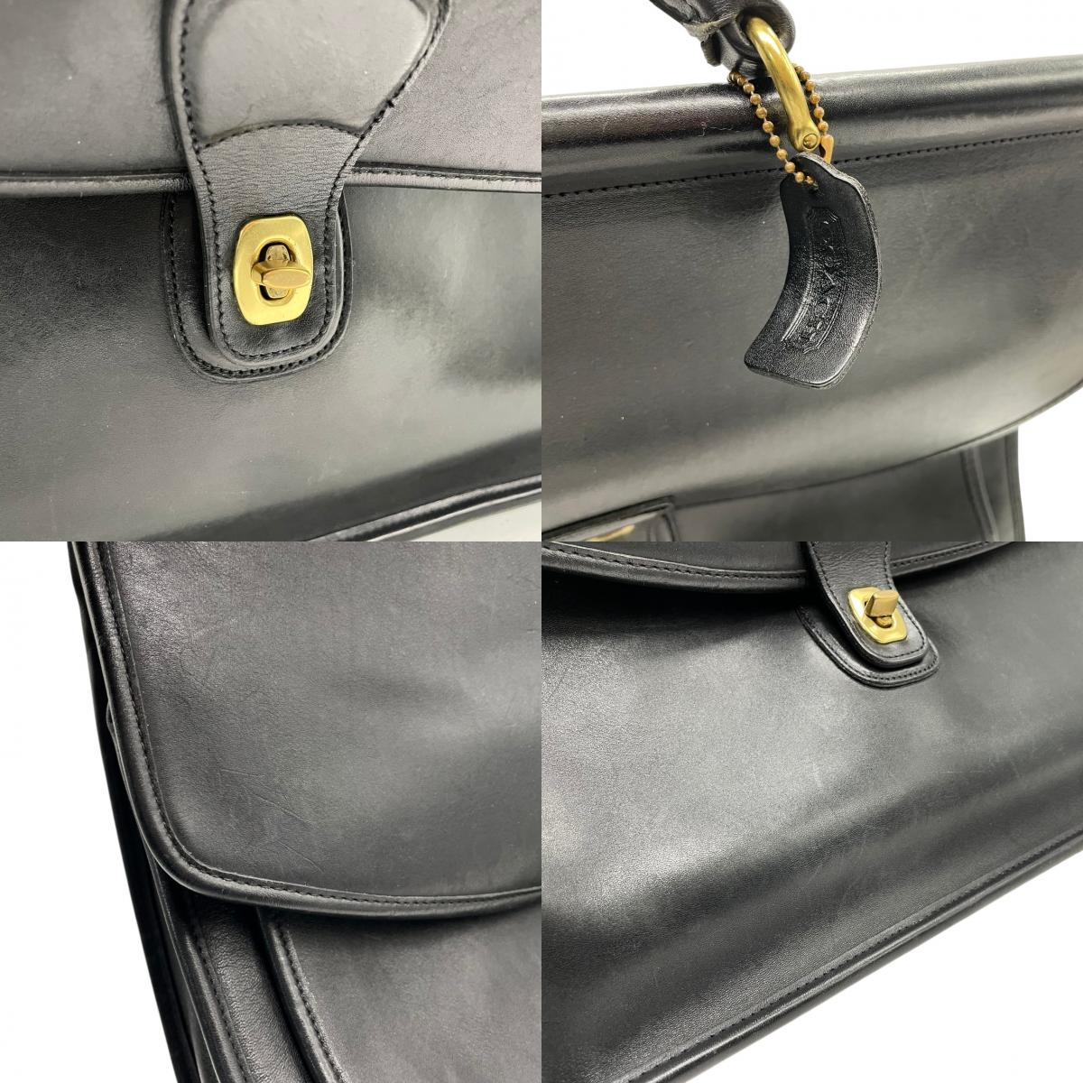 コーチ COACH オールドコーチ OLD 2WAY 5266 ビジネスバッグ ブリーフケース ショルダーバッグ レザー 本革 ブラック 黒 メンズ ビンテージ クラシック エレガント 鞄 斜め掛け可 ターンロック フラップ 自立可 A4収納 大容量 U11