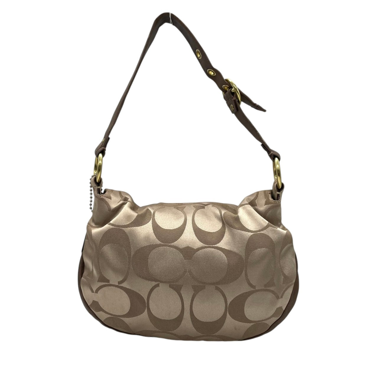 COACH コーチ シグネチャー 13641 2WAY ショルダーバッグ ハンドバッグ ハーフムーン キャンバス レザー ベージュ ブラウン 茶色 エレガント クラシック カジュアル レディース 普段使い お出かけ 斜め掛け可 ワンショルダー 鞄 s84