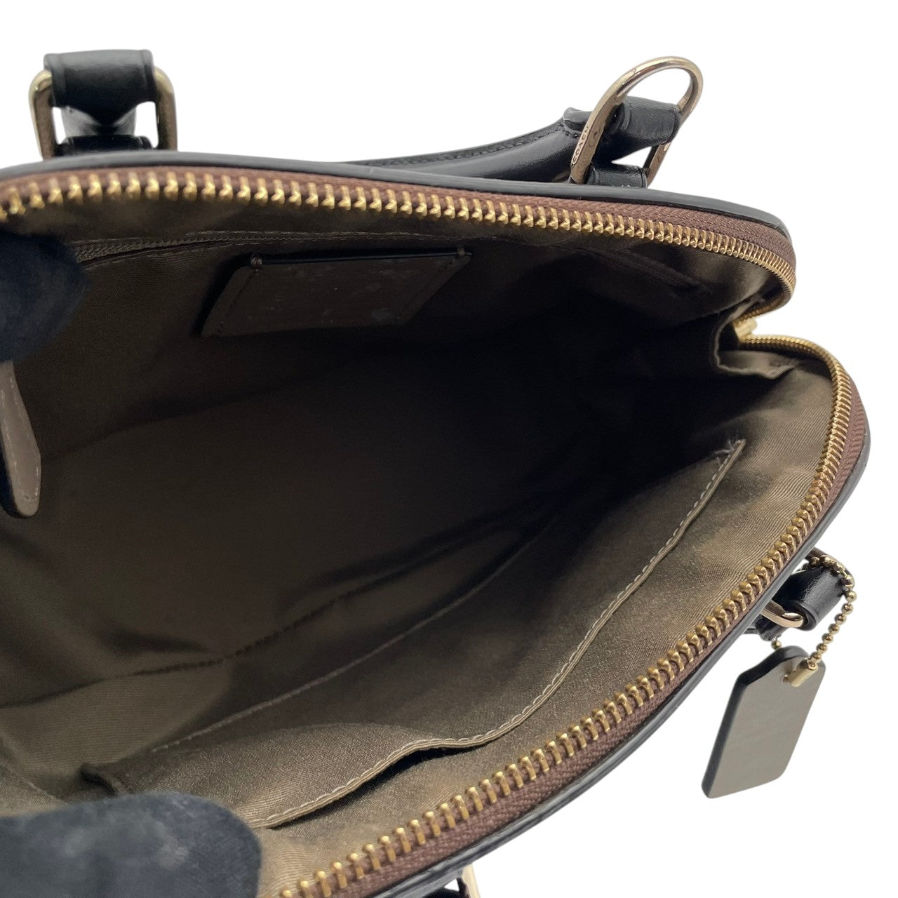 【美品】コーチ COACH F57493 シグネチャー ドーム型 2way ハンドバッグ ショルダーバッグ レザー ブラウン アイボリー 茶 白 ゴールド金具 ロゴ カバン 鞄 レディース エレガント カジュアル お出かけ デート 自立可 斜め掛け可 S99
