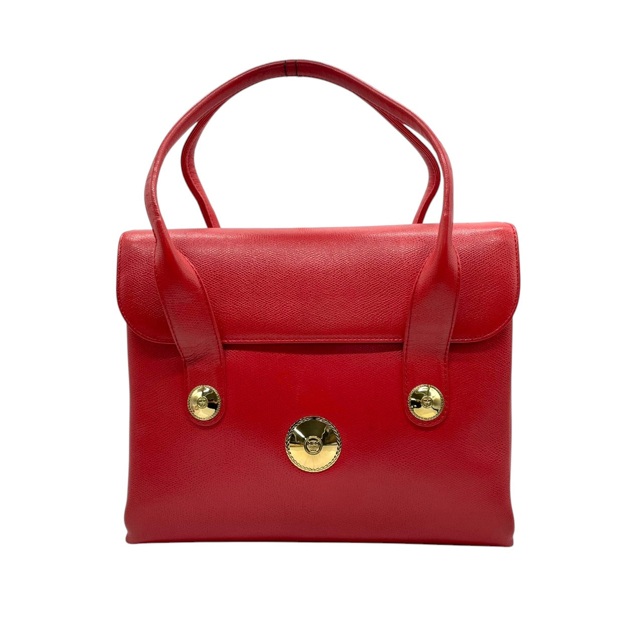 美品 MCM エムシーエム ハンドバッグ ワンショルダー レザー 本革 赤 レッド ゴールド金具 フラップ レディース 女性用 エレガント クラシック ビンテージ 自立可 鞄 カバン 手提げ フォーマル お出かけ デート パーティー 高級 人気 S81