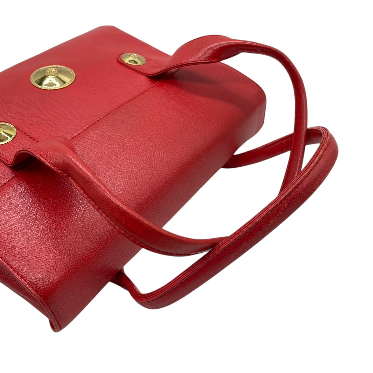 美品 MCM エムシーエム ハンドバッグ ワンショルダー レザー 本革 赤 レッド ゴールド金具 フラップ レディース 女性用 エレガント クラシック ビンテージ 自立可 鞄 カバン 手提げ フォーマル お出かけ デート パーティー 高級 人気 S81