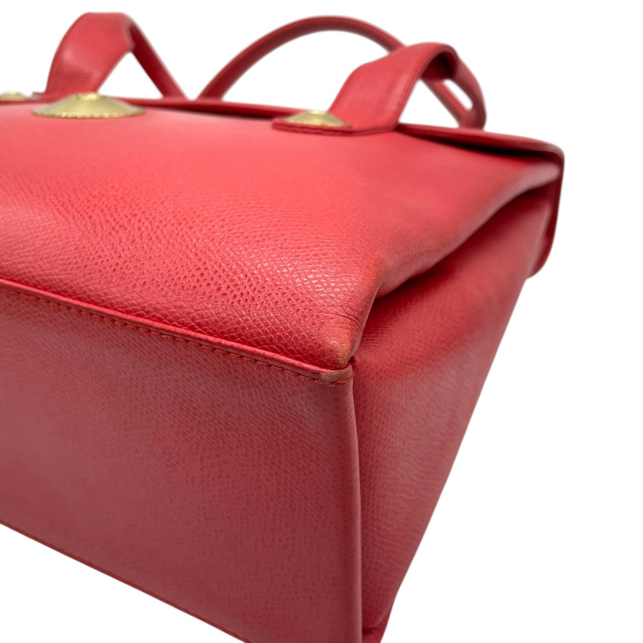 美品 MCM エムシーエム ハンドバッグ ワンショルダー レザー 本革 赤 レッド ゴールド金具 フラップ レディース 女性用 エレガント クラシック ビンテージ 自立可 鞄 カバン 手提げ フォーマル お出かけ デート パーティー 高級 人気 S81