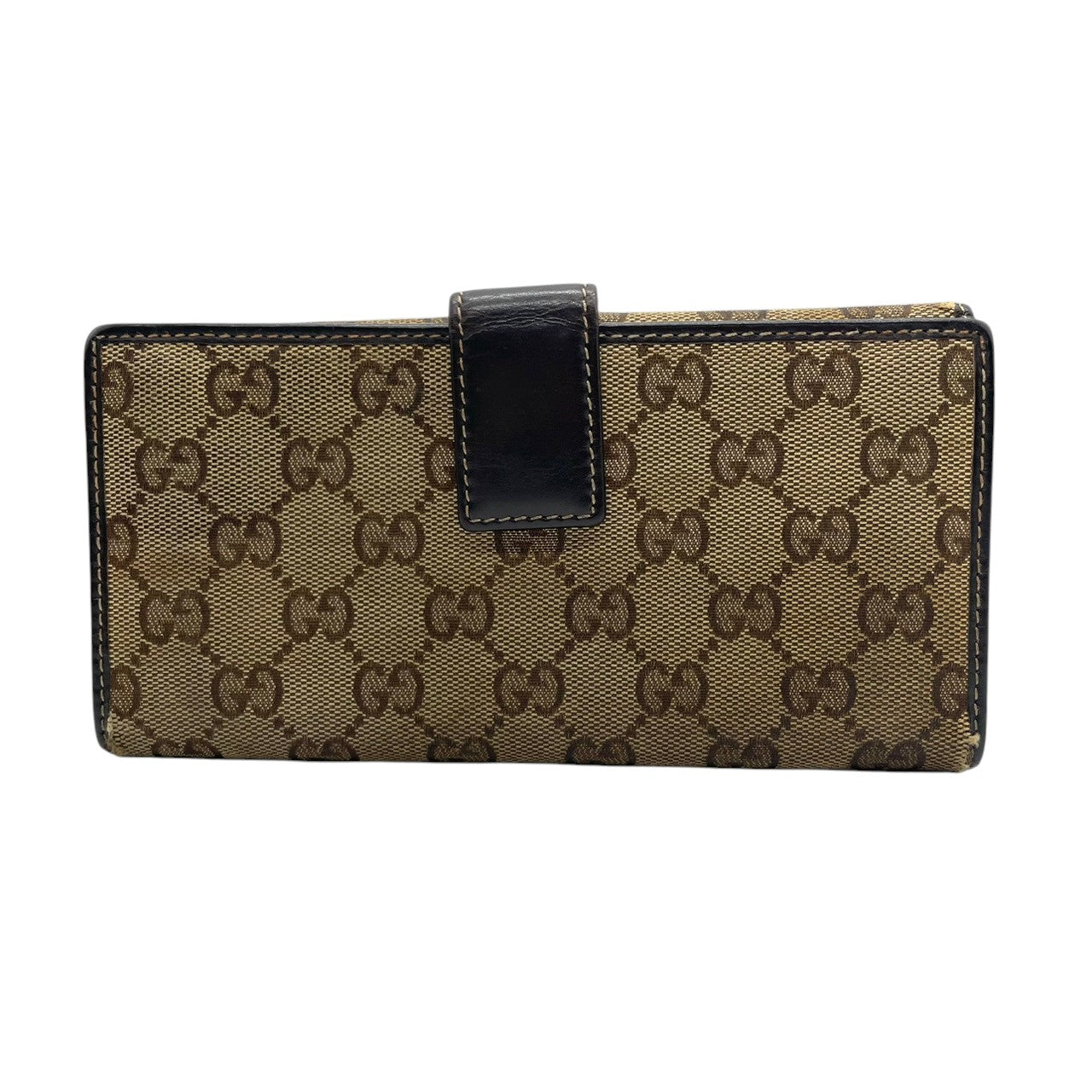 GUCCI グッチ 長財布 ロングウォレット GGキャンバス レザー 本革 ブラウン 茶 レディース 女性用 メンズ エレガント クラシック ウォレット 札入れ 小銭入れ カード入れ 財布 サイフ フォーマル 高級 人気 ブランド M4