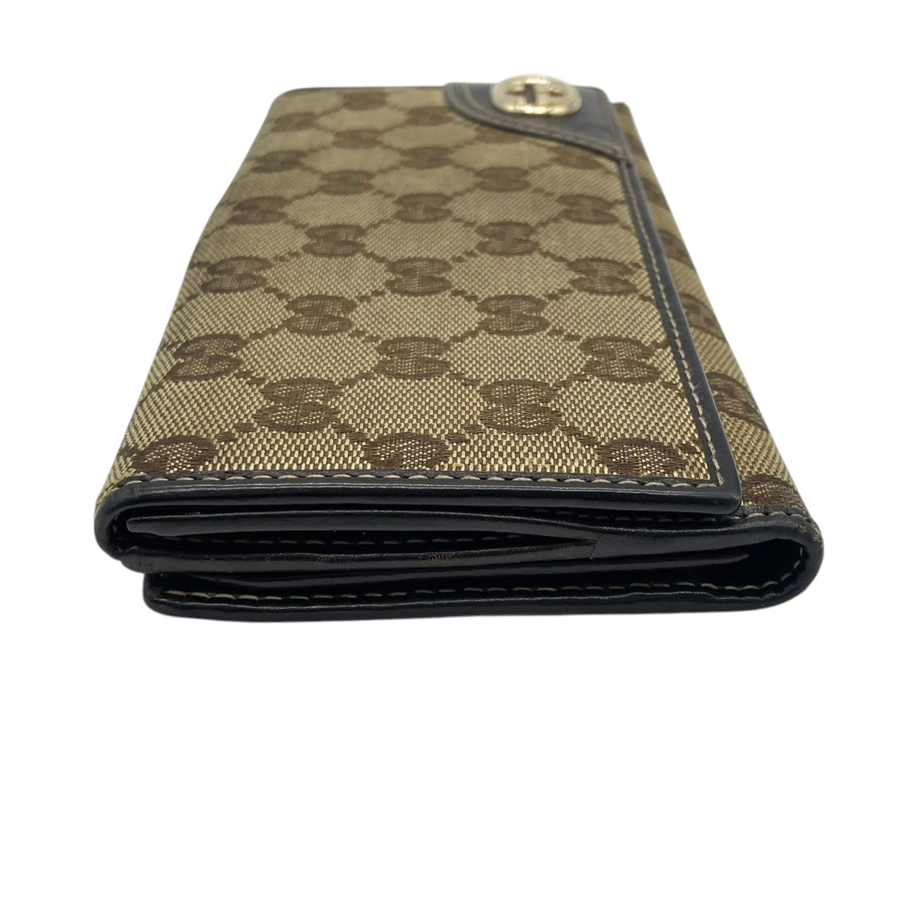 GUCCI グッチ 長財布 ロングウォレット GGキャンバス レザー 本革 ブラウン 茶 レディース 女性用 メンズ エレガント クラシック ウォレット 札入れ 小銭入れ カード入れ 財布 サイフ フォーマル 高級 人気 ブランド M4