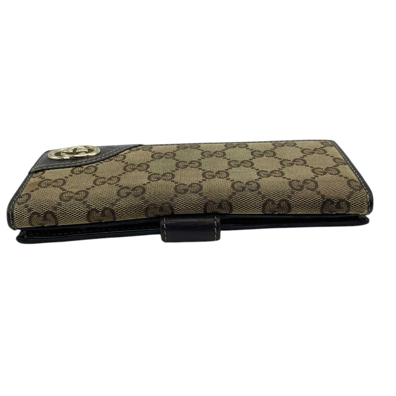 GUCCI グッチ 長財布 ロングウォレット GGキャンバス レザー 本革 ブラウン 茶 レディース 女性用 メンズ エレガント クラシック ウォレット 札入れ 小銭入れ カード入れ 財布 サイフ フォーマル 高級 人気 ブランド M4