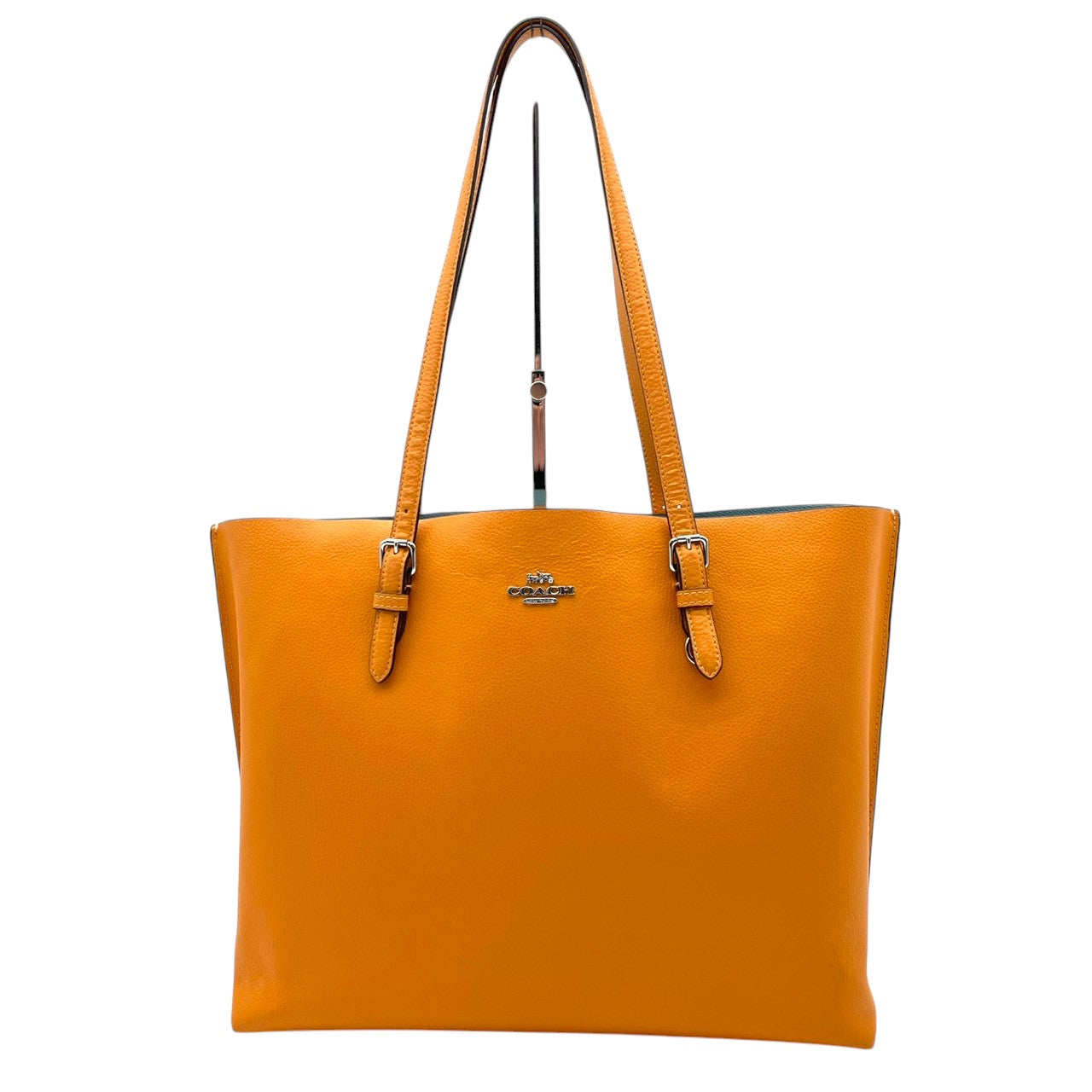 美品 COACH コーチ トートバッグ ショルダーバッグ ワンショルダー 肩掛け レザー 本革 オレンジ 橙色 無地 シンプル 大容量 A4収納可 上品 エレガント クラシック カジュアル 通勤 通学 デイリー お出かけ カバン 鞄 自立可 レディース S65