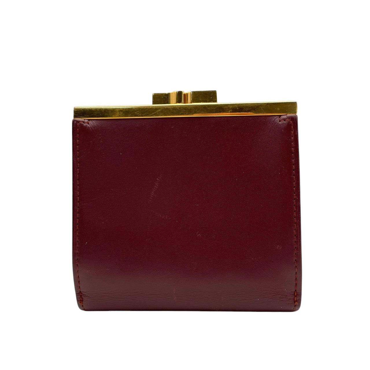 Cartier カルティエ コインケース 小銭入れ 財布 ウォレット コンパクト マストライン レザー 本革 ボルドー ワインレッド 赤茶色 ゴールド金具 ヴィンテージ ビンテージ エレガント クラシック 上品 デイリー 男女兼用 小物 M4