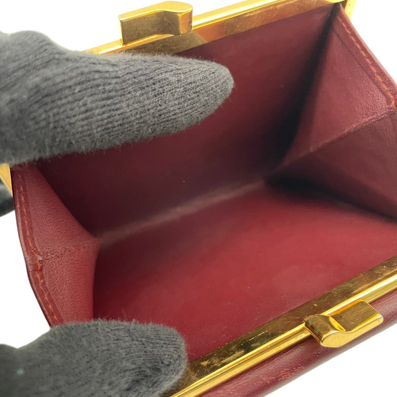 Cartier カルティエ コインケース 小銭入れ 財布 ウォレット コンパクト マストライン レザー 本革 ボルドー ワインレッド 赤茶色 ゴールド金具 ヴィンテージ ビンテージ エレガント クラシック 上品 デイリー 男女兼用 小物 M4