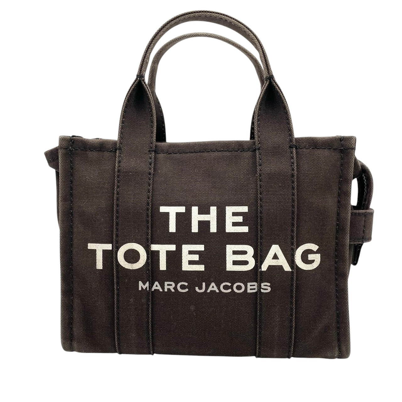 マークジェイコブス MARC JACOBS ザ トートバッグ THE TOTE BAG キャンバス ブラウン ブラック 茶 黒 2WAY ショルダー バッグ ハンドバッグ 斜め掛け可 クロスボディ 自立可 レディース カジュアル ロゴ デザイン S75