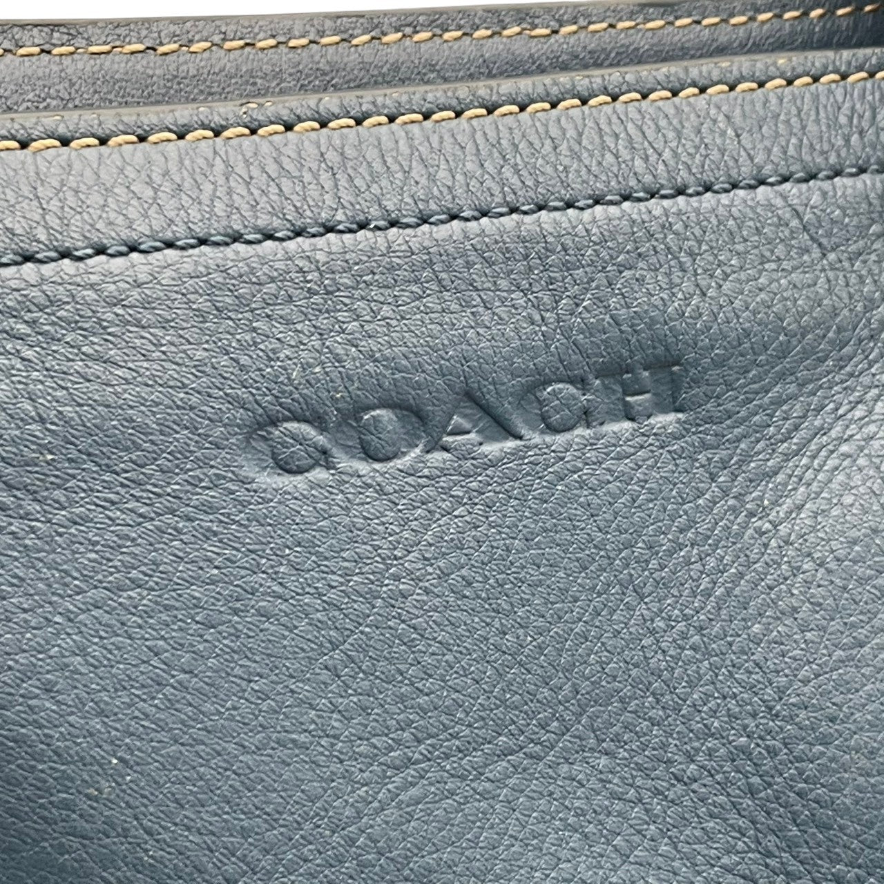 コーチ COACH トートバッグ ハンドバッグ ビジネスバッグ 本革 レザー ブルー ネイビー 青 紺 ヘリテージ 男女兼用 カジュアル ビジネス 通勤 通学 大きめ 大容量 A4収納可 縦型 収納力抜群 お出かけ デイリーユース 良品 S75