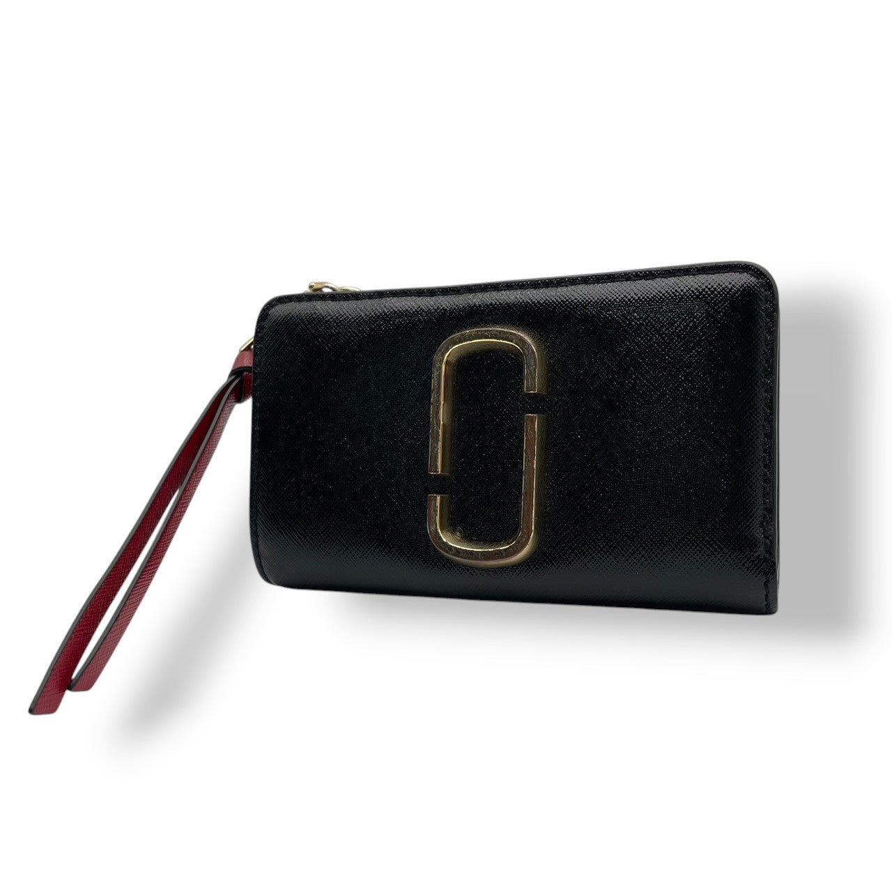 マークジェイコブス MARC JACOBS 財布 コンパクトウォレット レザー 本革 ブラック 黒 ボルドー バイカラー ゴールド金具 レディース エレガント クラシック ビンテージ ミニ財布 オシャレ 上品 ミニ コンパクト 丈夫 高品質 定番 人気 M1