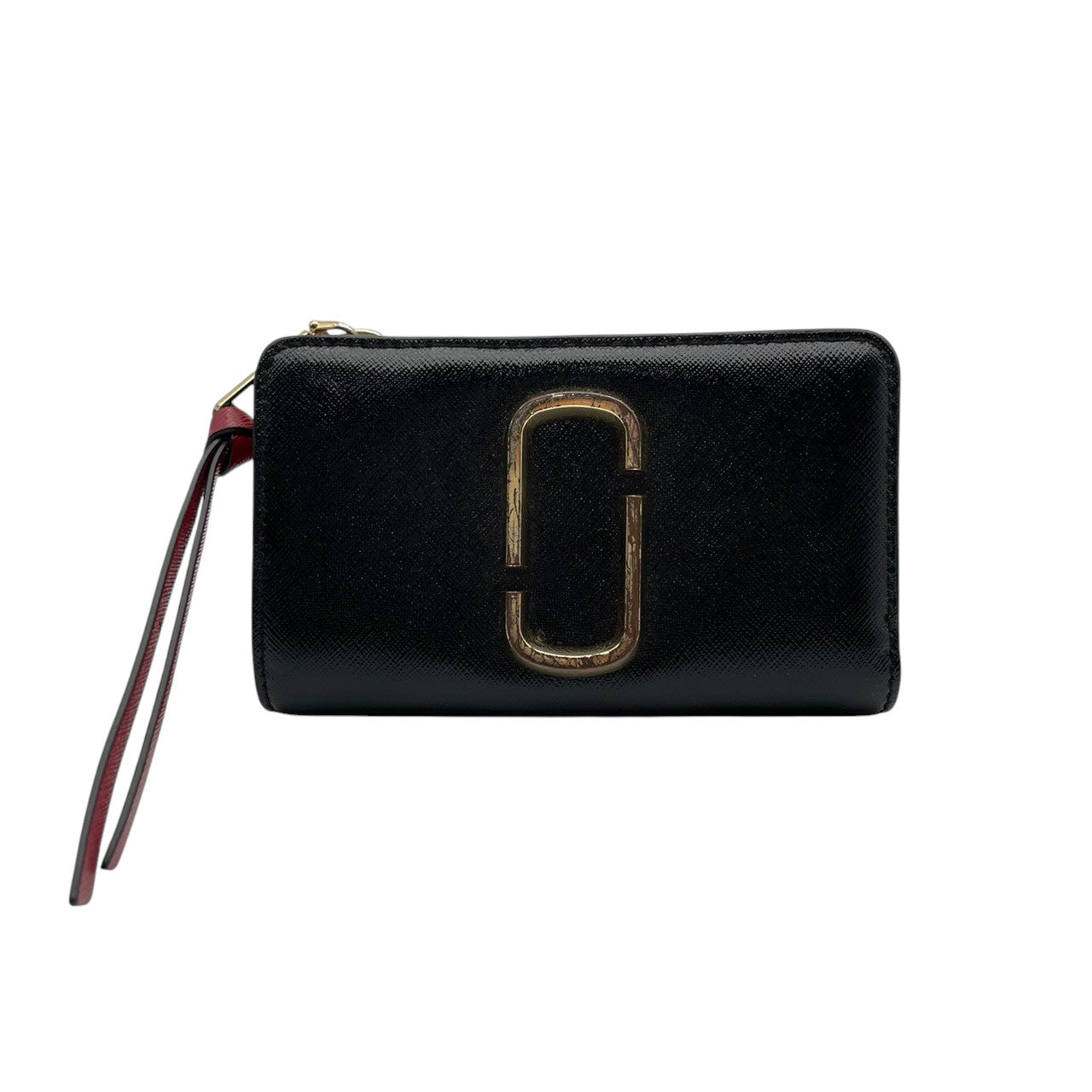 マークジェイコブス MARC JACOBS 財布 コンパクトウォレット レザー 本革 ブラック 黒 ボルドー バイカラー ゴールド金具 レディース エレガント クラシック ビンテージ ミニ財布 オシャレ 上品 ミニ コンパクト 丈夫 高品質 定番 人気 M1