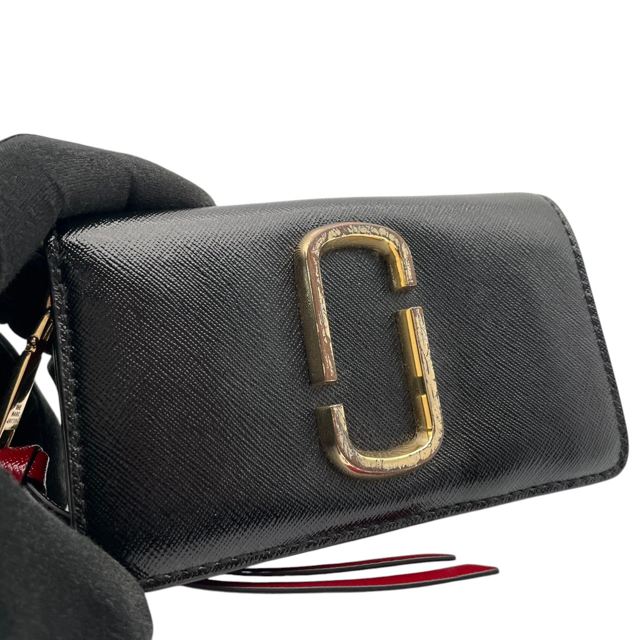 マークジェイコブス MARC JACOBS 財布 コンパクトウォレット レザー 本革 ブラック 黒 ボルドー バイカラー ゴールド金具 レディース エレガント クラシック ビンテージ ミニ財布 オシャレ 上品 ミニ コンパクト 丈夫 高品質 定番 人気 M1