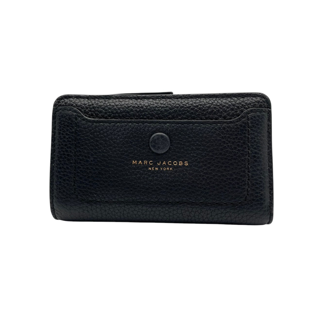 美品 マークジェイコブス MARC JACOBS 財布 二つ折り コンパクトウォレット レザー 本革 ブラック 黒 レディース エレガント ビンテージ ミニ財布 カジュアル シンプル 上品 高品質 丈夫 人気 お出かけ デイリーユース 多機能 普段使い M1