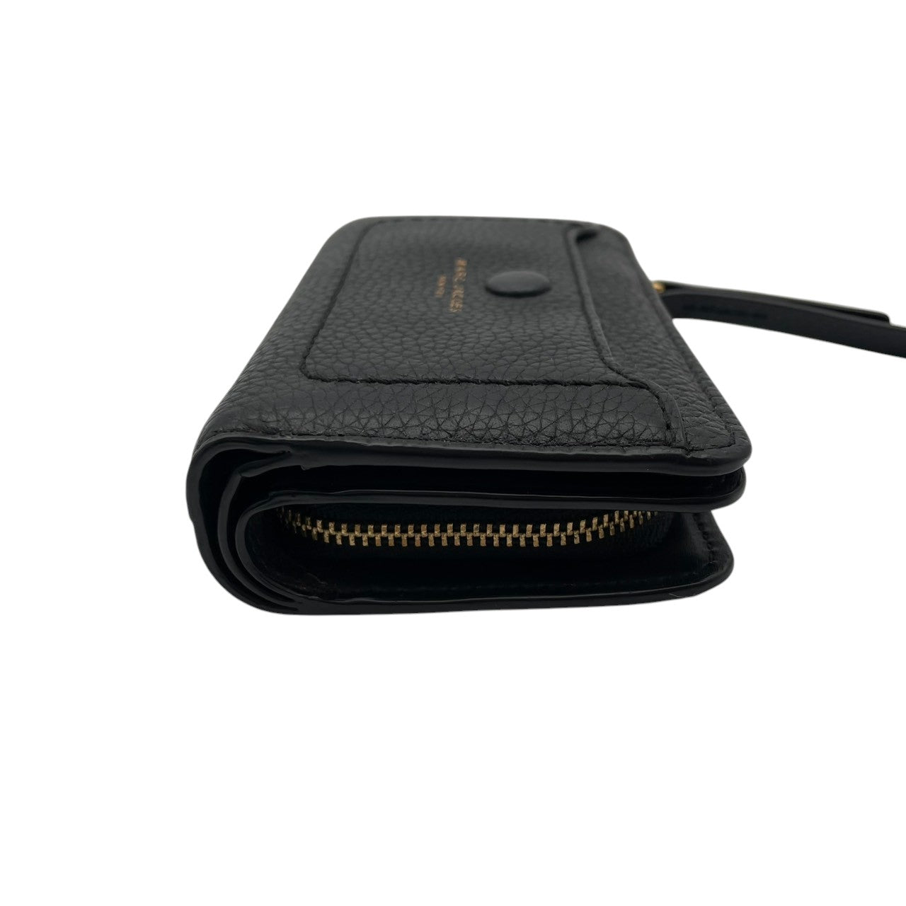 美品 マークジェイコブス MARC JACOBS 財布 二つ折り コンパクトウォレット レザー 本革 ブラック 黒 レディース エレガント ビンテージ ミニ財布 カジュアル シンプル 上品 高品質 丈夫 人気 お出かけ デイリーユース 多機能 普段使い M1