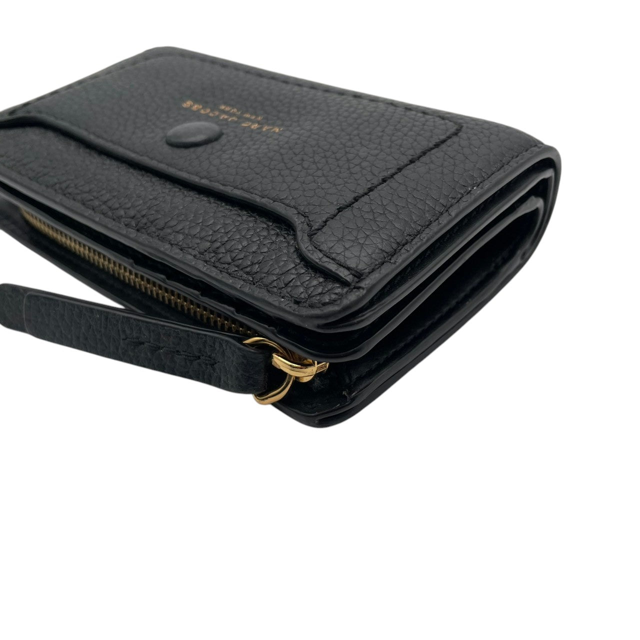 美品 マークジェイコブス MARC JACOBS 財布 二つ折り コンパクトウォレット レザー 本革 ブラック 黒 レディース エレガント ビンテージ ミニ財布 カジュアル シンプル 上品 高品質 丈夫 人気 お出かけ デイリーユース 多機能 普段使い M1