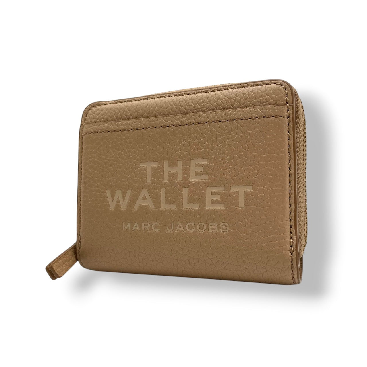 極美品 マークジェイコブス MARC JACOBS 財布 二つ折り コンパクトウォレット レザー 本革 ベージュ ゴールド金具 レディース エレガント クラシック ビンテージ ミニ財布 カジュアル 上品 高品質 丈夫 人気 お出かけ デイリー 普段使い M1