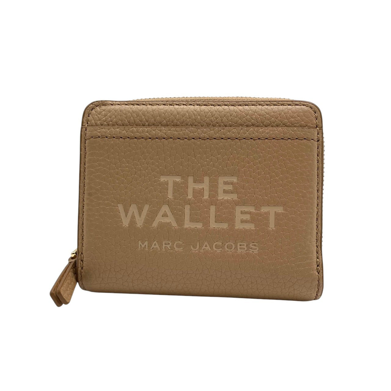極美品 マークジェイコブス MARC JACOBS 財布 二つ折り コンパクトウォレット レザー 本革 ベージュ ゴールド金具 レディース エレガント クラシック ビンテージ ミニ財布 カジュアル 上品 高品質 丈夫 人気 お出かけ デイリー 普段使い M1