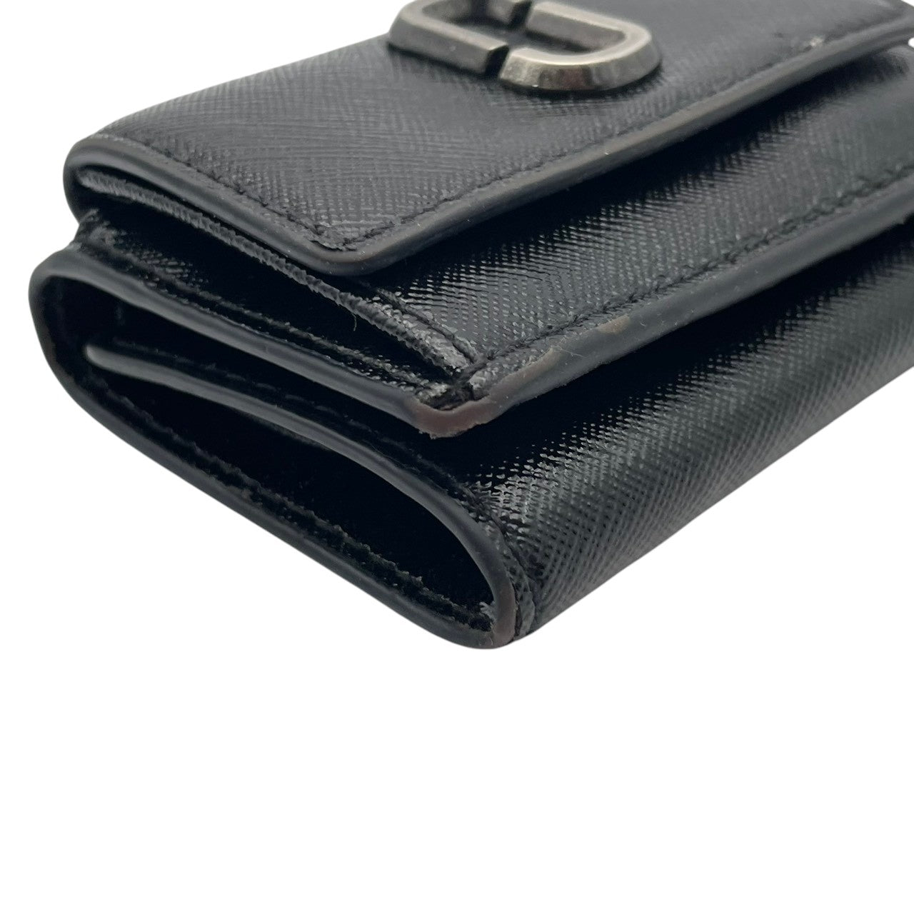 マークジェイコブス MARC JACOBS 財布 三つ折り コンパクトウォレット ミニ財布 レザー 本革 ブラック 黒 ゴールド金具 レディース エレガント クラシック ビンテージ カジュアル シンプル 上品 高品質 丈夫 人気 お出かけ デイリー M1