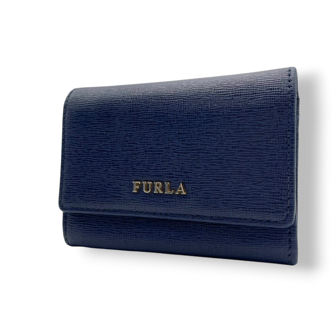 美品 フルラ FURLA カードケース 名刺入れ パスケース レザー 本革 ブルー 青 ゴールド金具 レディース エレガント クラシック ビンテージ カジュアル シンプル 上品 高品質 丈夫 人気 お出かけ デイリー コンパクト 多機能 通勤 通学 M1