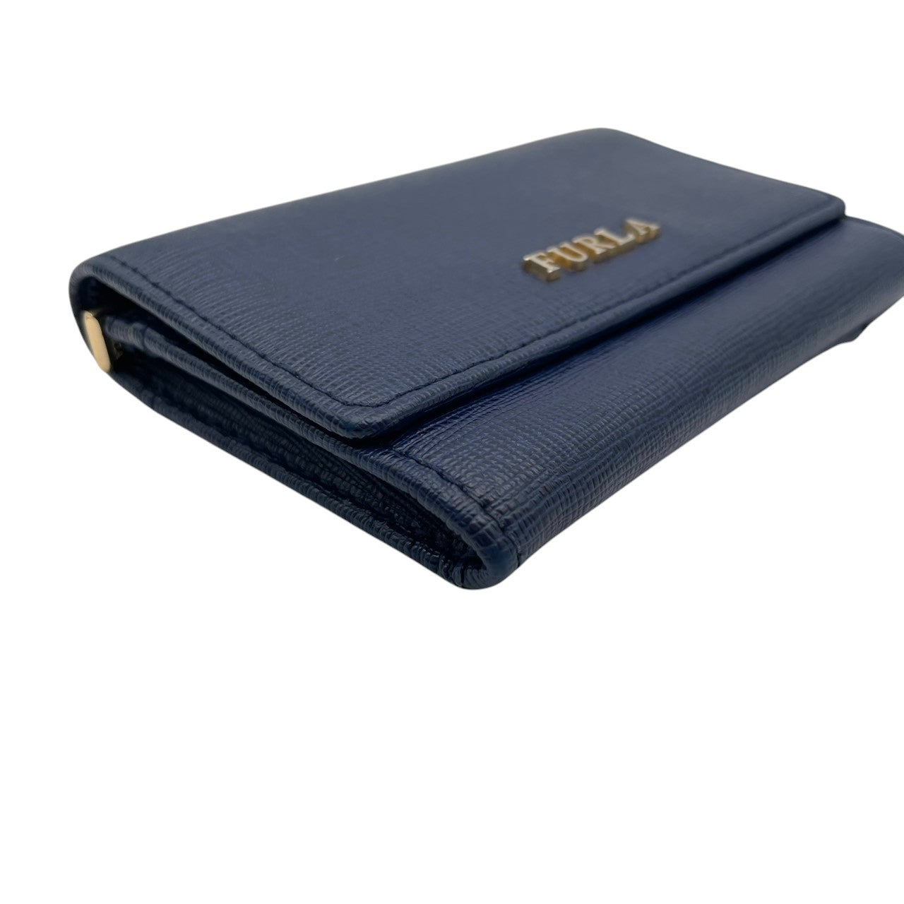 美品 フルラ FURLA カードケース 名刺入れ パスケース レザー 本革 ブルー 青 ゴールド金具 レディース エレガント クラシック ビンテージ カジュアル シンプル 上品 高品質 丈夫 人気 お出かけ デイリー コンパクト 多機能 通勤 通学 M1