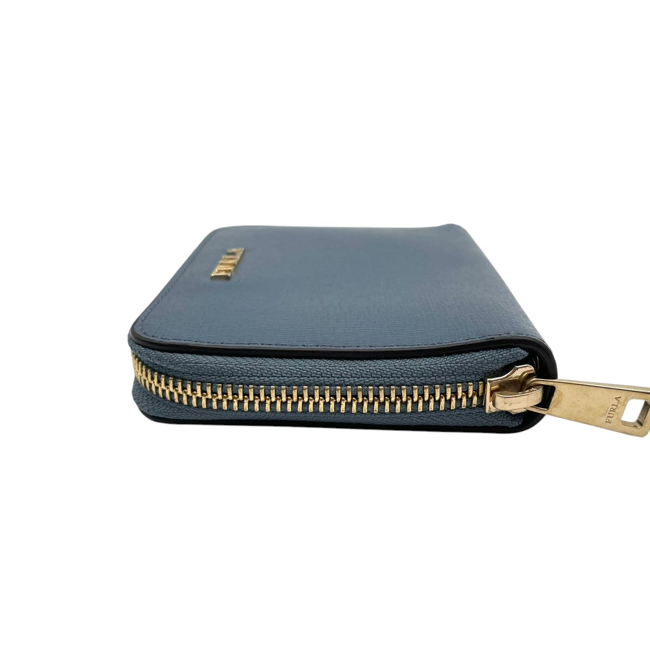 美品 フルラ FURLA 財布 二つ折り コンパクトウォレット レザー 本革 水色 ライトブルー パステルカラー ゴールド金具 レディース エレガント クラシック ビンテージ カジュアル 上品 高品質 丈夫 人気 お出かけ デイリー 普段使い 多機能 M1