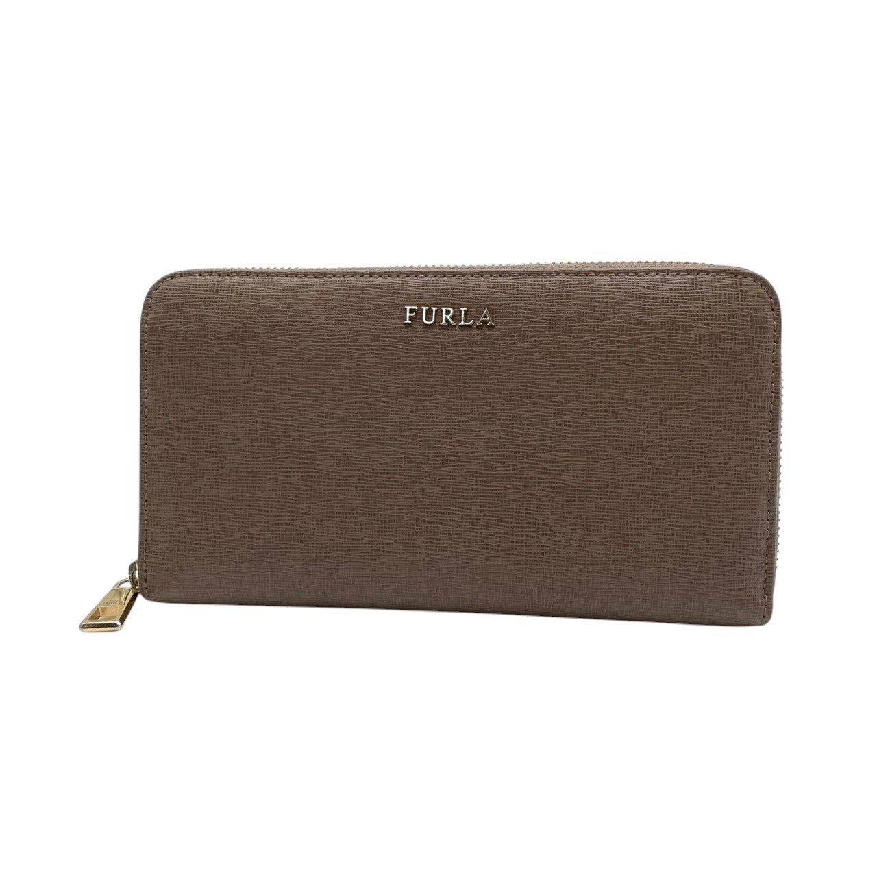 美品 フルラ FURLA 財布 長財布 ラウンドファスナー レザー 本革 グレージュ トープ ゴールド金具 レディース エレガント クラシック ビンテージ カジュアル シンプル 上品 高品質 丈夫 人気 お出かけ デイリー 普段使い 多機能 大容量 大人 M1